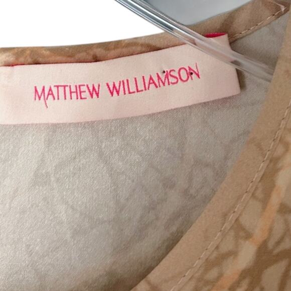 Matthew Williamson 100% Silk Shift Dress Women's 8 Abstract Nature Ombre Fall - Picture 3 of 8